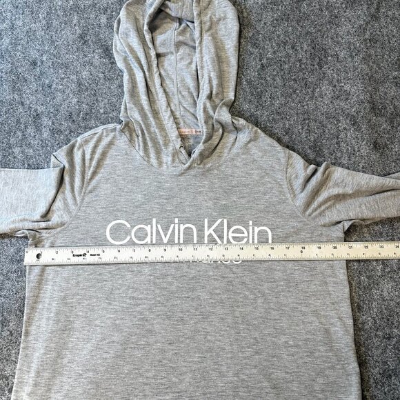 Calvin Klein Performance Hoodie WMNS M Gray Long Sleeve Pullover Activewear - Picture 11 of 13